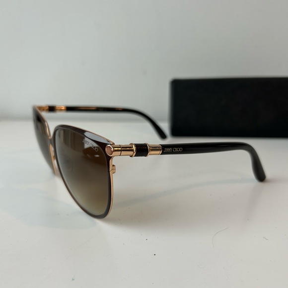 Jimmy choo - brown metal frame sunglasses barely worn 2012